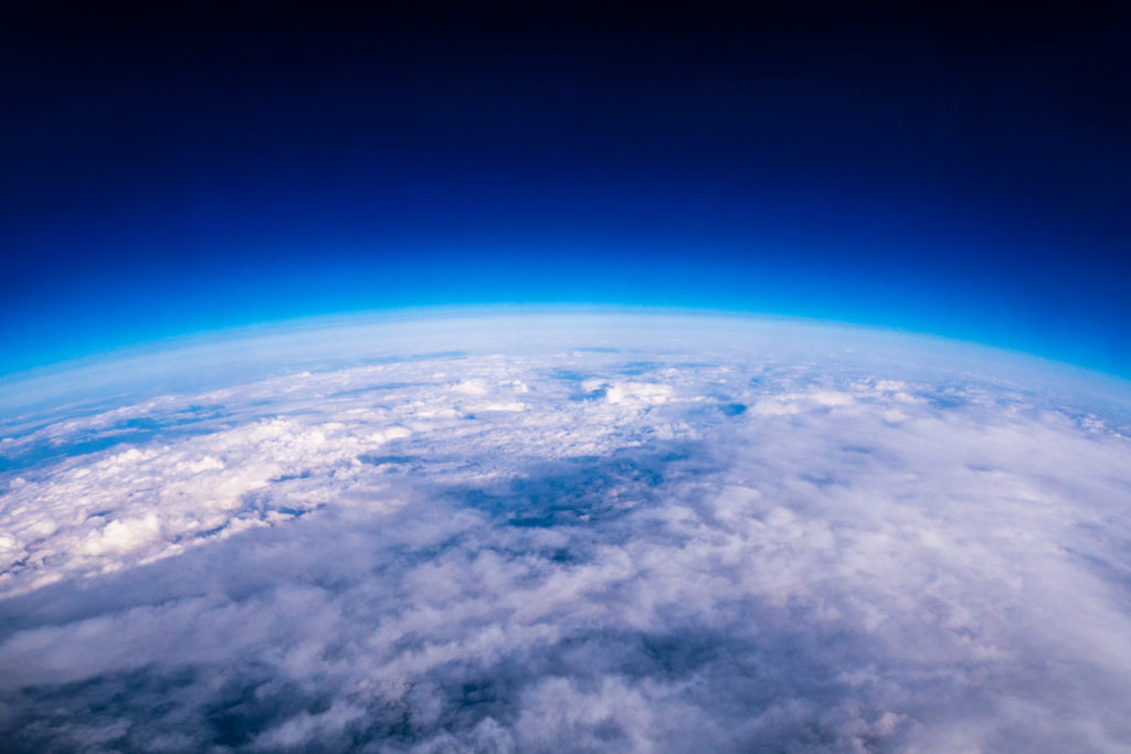 Amazing view of edge of earth and atmosphere layer - Image