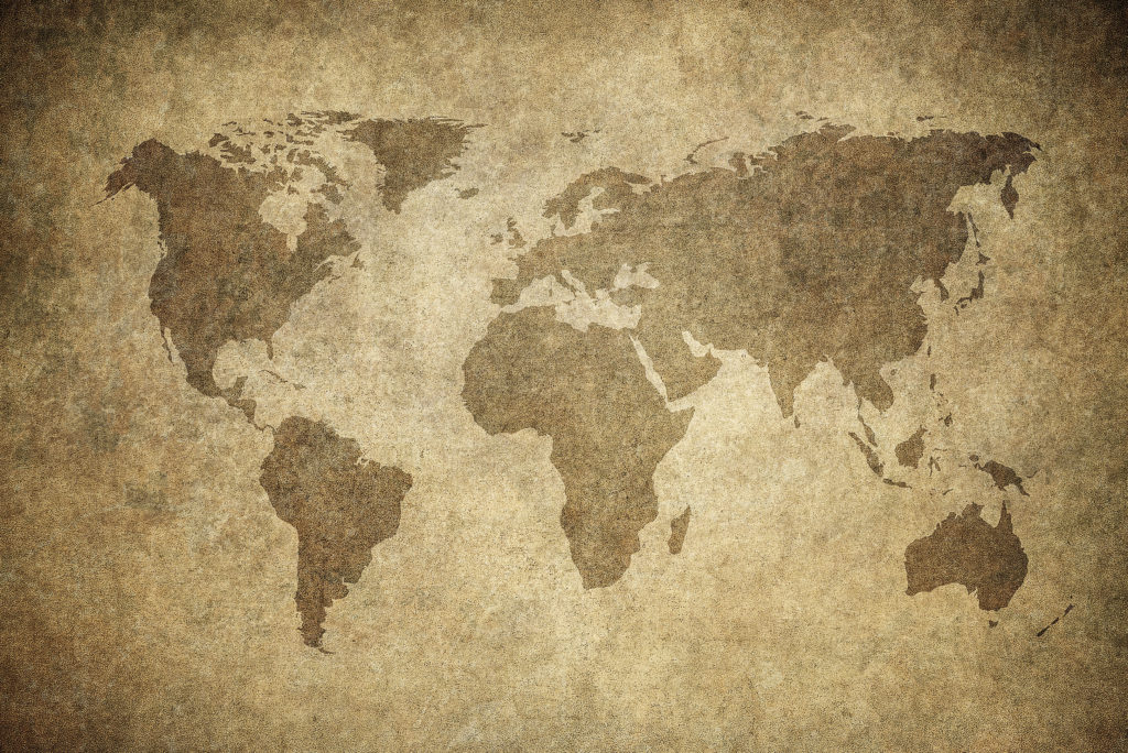 grunge map of the world - Image