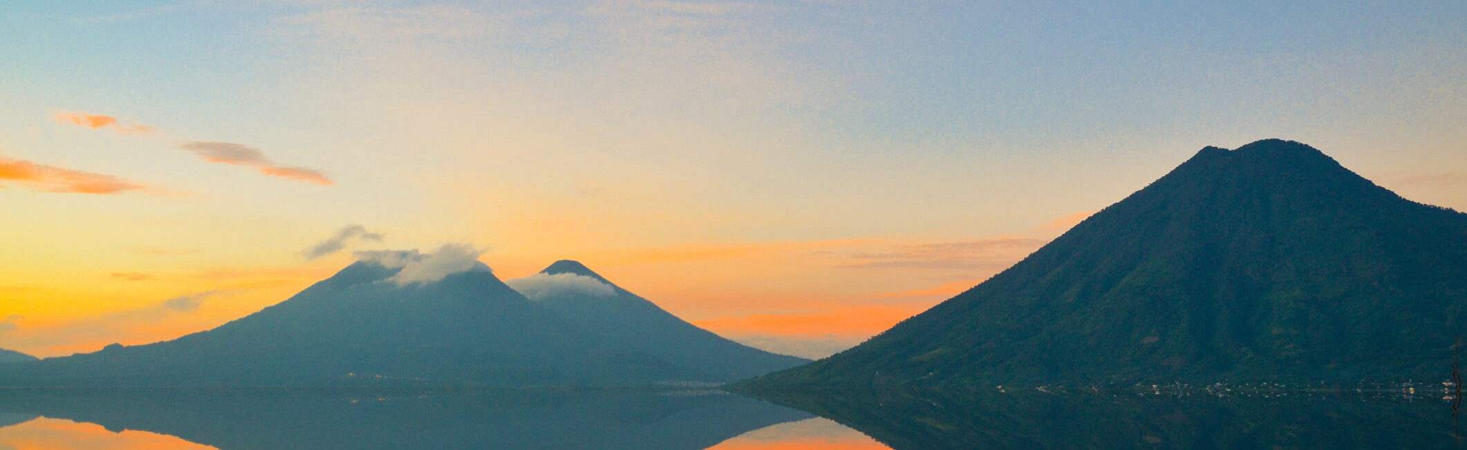Observing the incredible beautiful sunrise at Lake Atitlan in Guatemala.