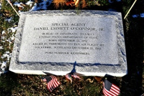 In a park dedicated to his memory in Dorchester, Massachusetts, a granite plaque honors Diplomatic Security Service Special Agent Daniel Emmett O'Connor, a native son. (Department of State photo)