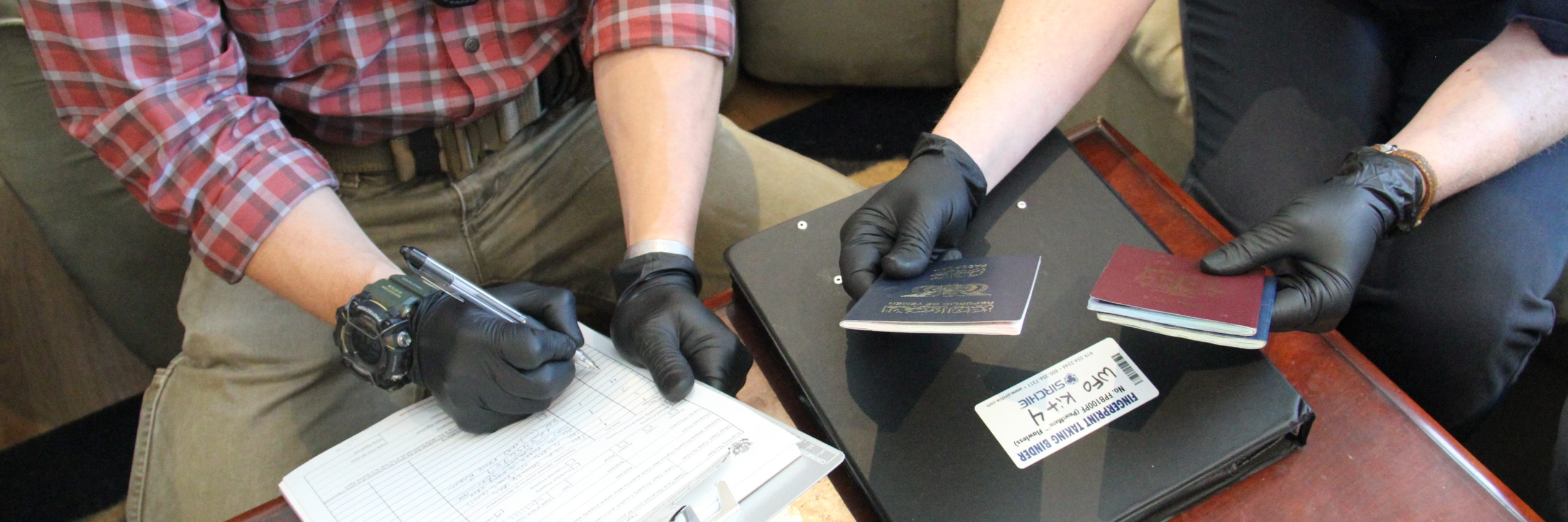 Special agents from the Diplomatic Security Service Washington Field Office demonstrate evidence collection, Feb. 28, 2019. (U.S. Department of State photo)