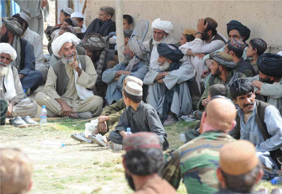 U.S. Special Operations Forces engage in Shura discussion with Afghan elders about security and governance. Photo: DoD