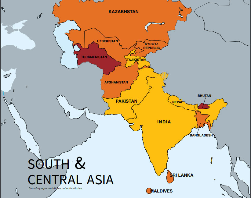 South Central Asia Map