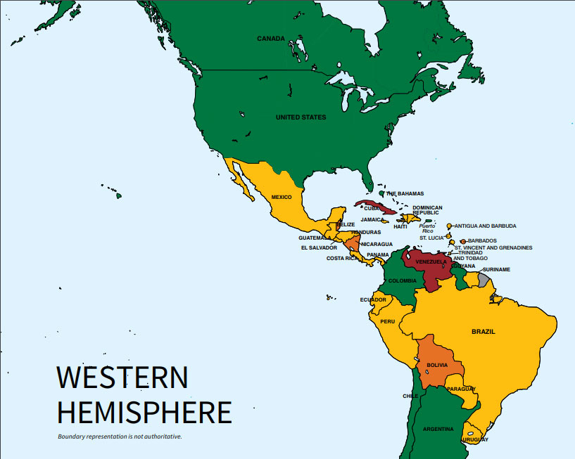 Western Hemisphere Map