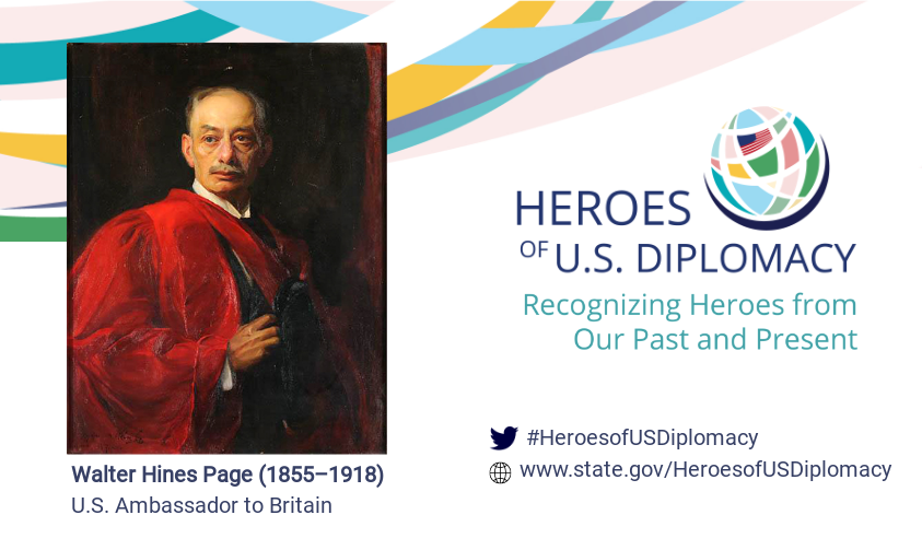 Portrait of Walter Hines Page on Heroes of U.S. Diplomacy branding.