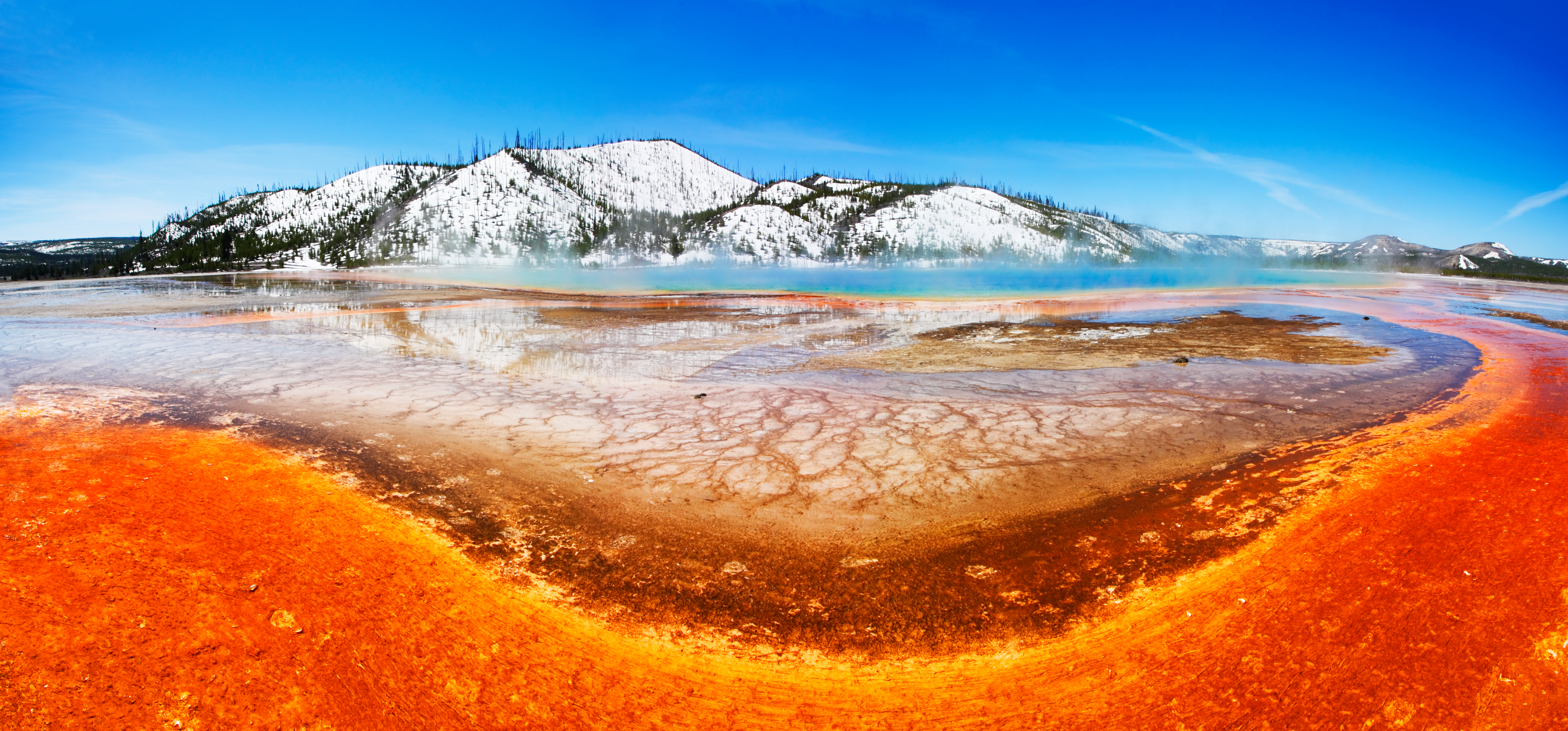 The colorful Grand Prismatic Spring (of Midway Geyser Basin) - Yellowstone National Park. - Image