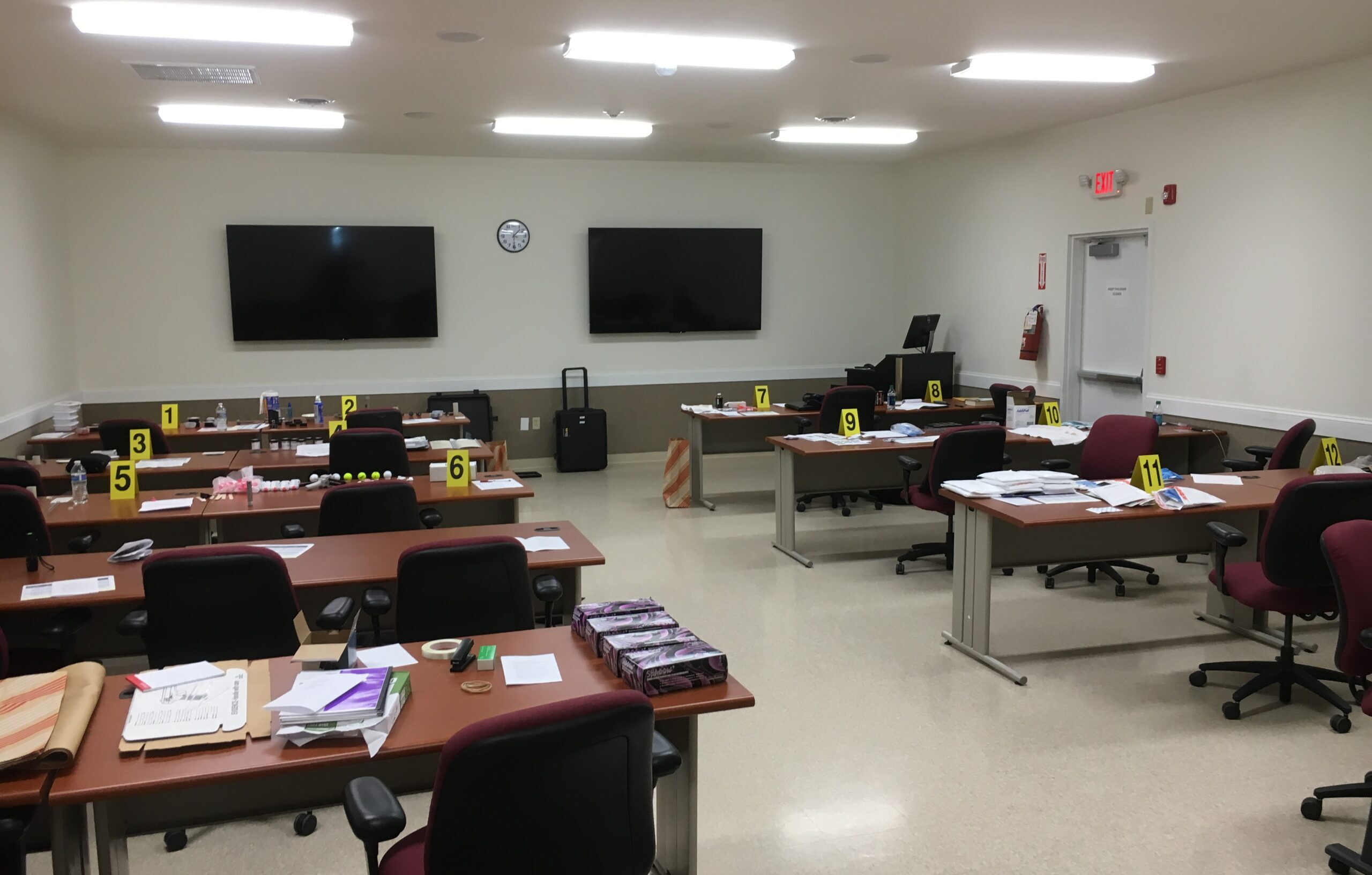 OSI agents are students and instructors at crime scene investigation classes throughout the US. Pictured is an OSI-led forensics classroom at the DS training facility.