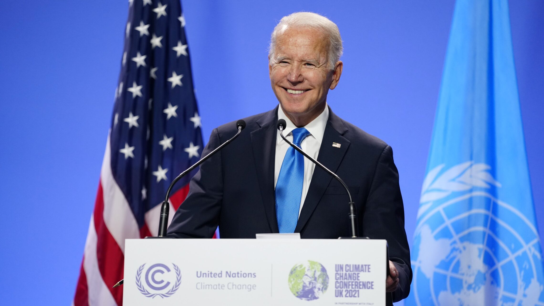 President Joseph R. Biden, Jr. speaks at COP26 in Glasgow, Scotland, on November 2, 2021. [White House photo]