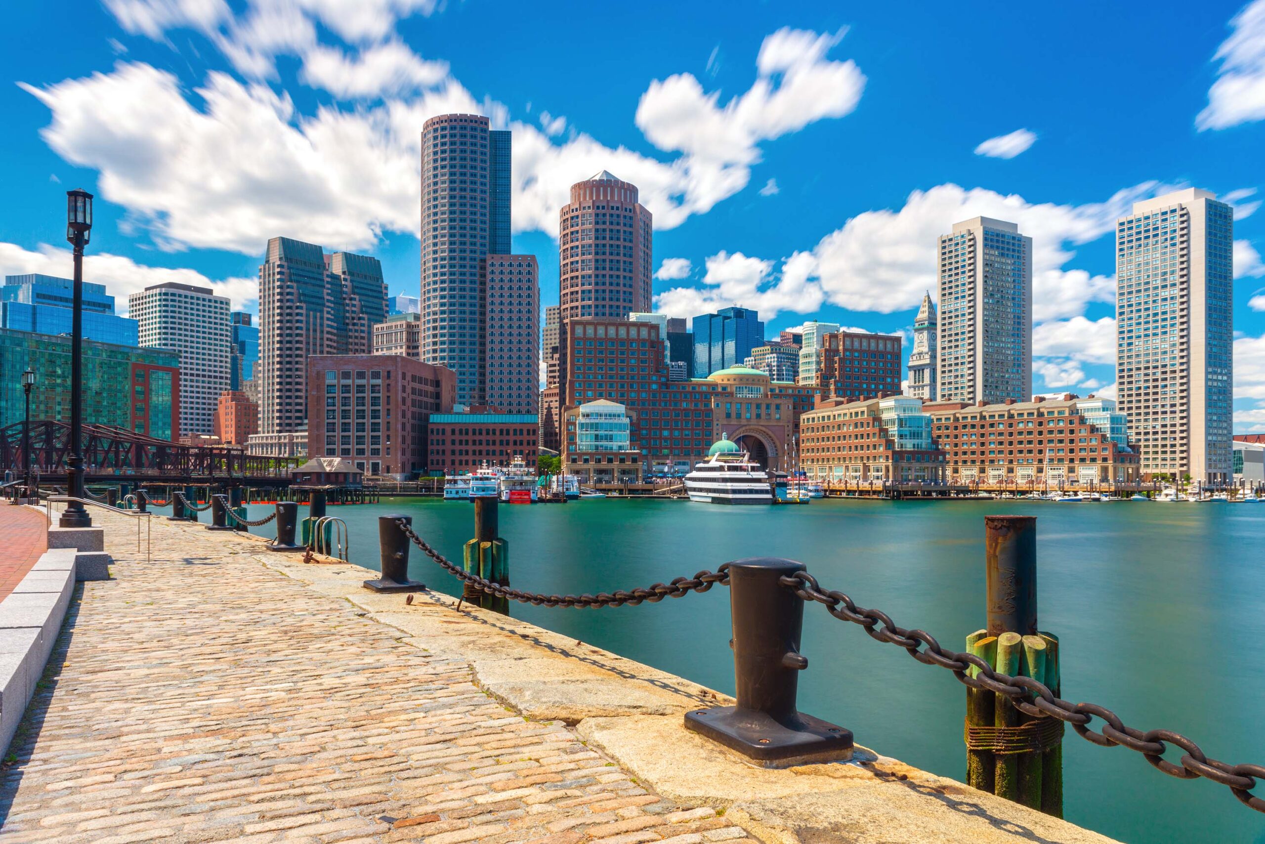 Boston skyline on sunny summer day