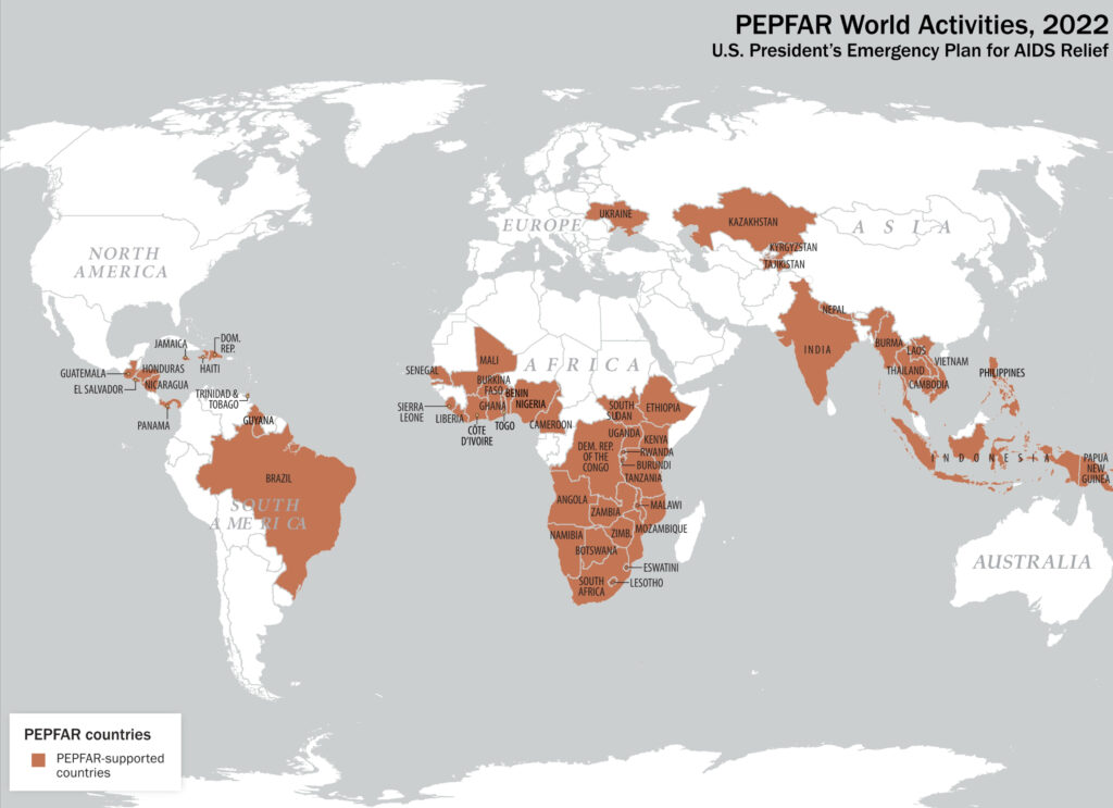 Worldwide PepfarPlansFY2021 Map