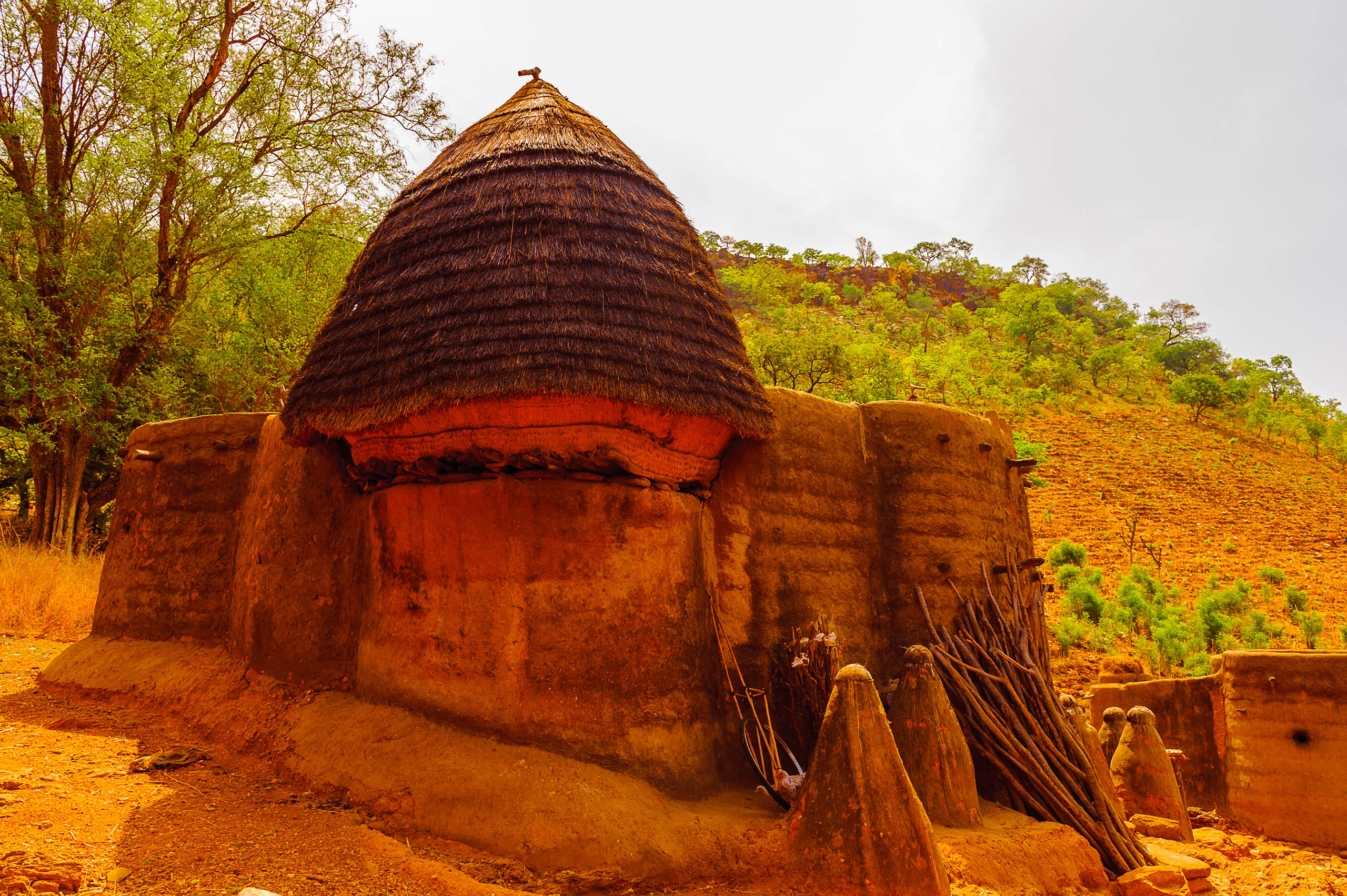 Local traditional hut in avillage in Togo