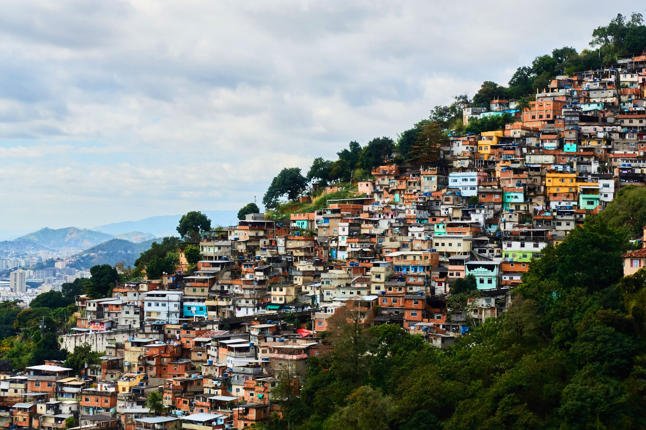 Beautiful houses in the Favelas neighborhood in Brazil.
