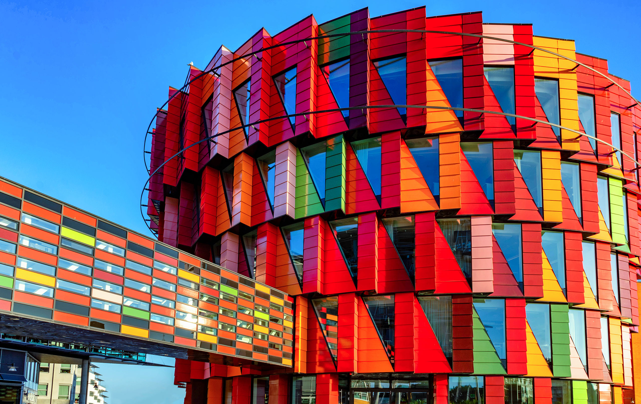 GOTHENBURG - SWEDEN 20. JULY 2018- Colorful modern arcitecture of the Chalmers technical university, Gothenburg, Sweden
