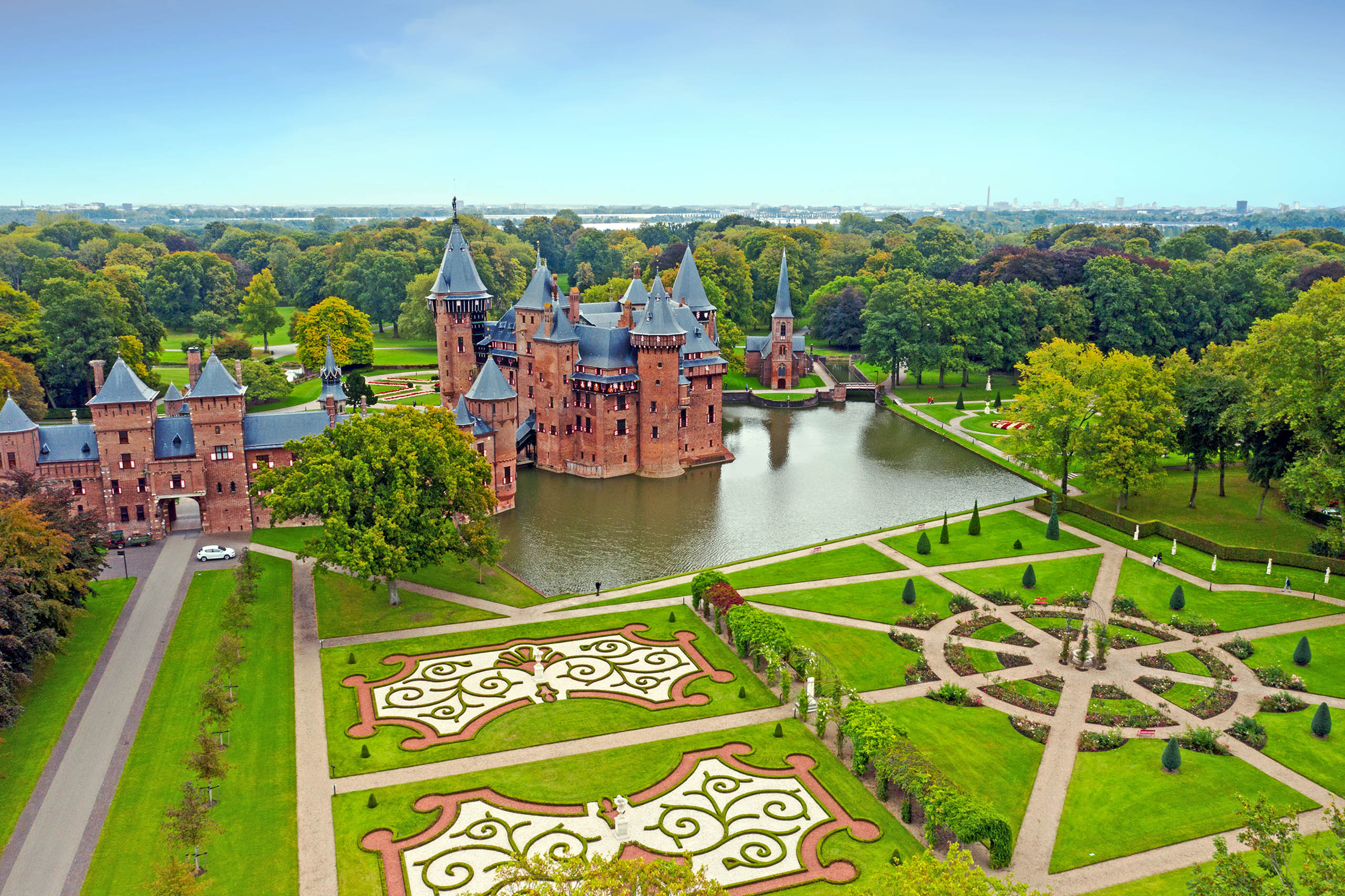 Aerial from the castle 'De Haar' in the Netherlands
