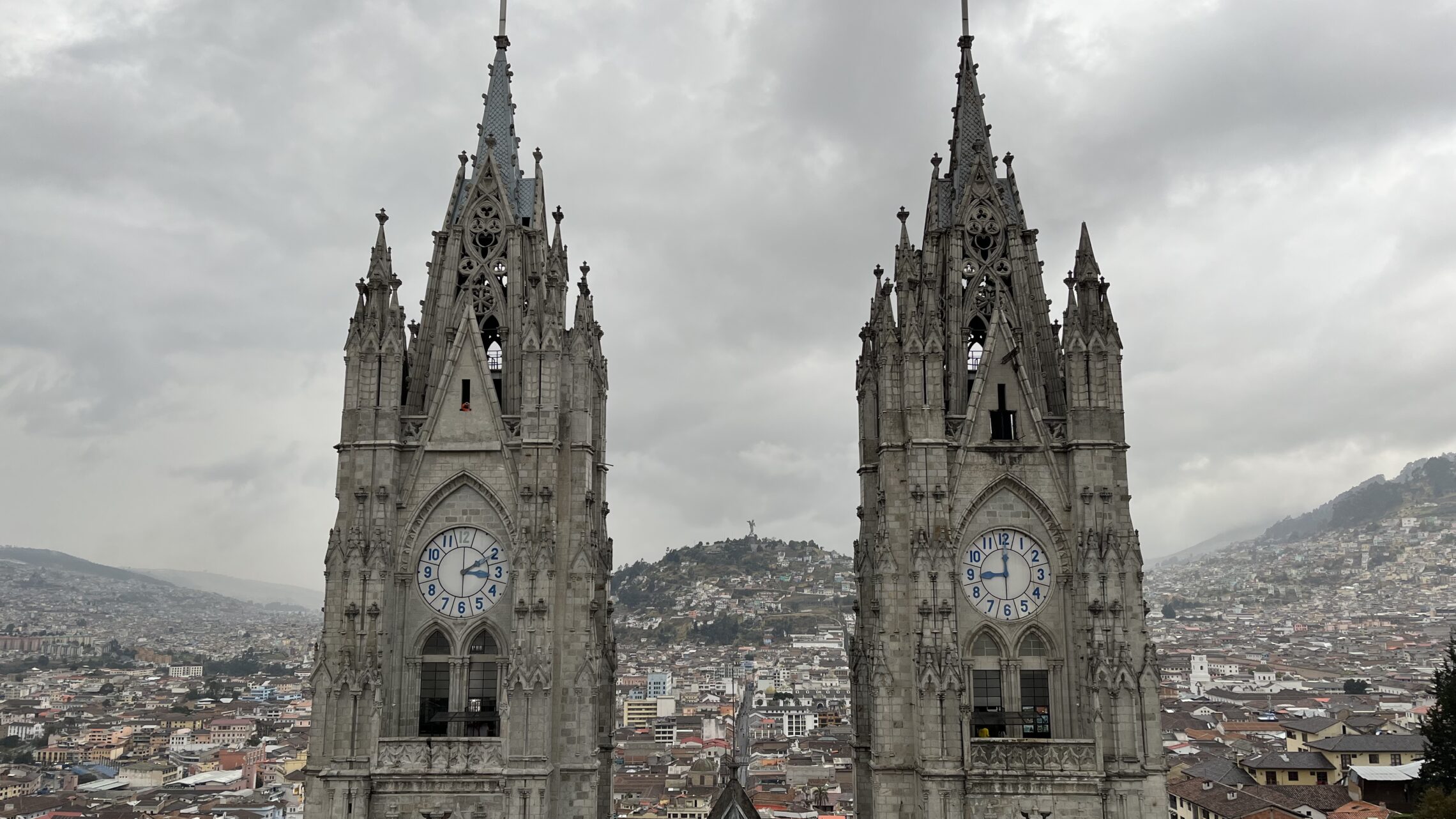 View from the Basílica del Voto Nacional in Quito's historic center.